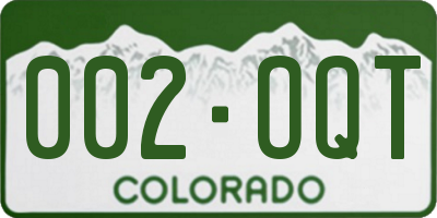 CO license plate 002OQT
