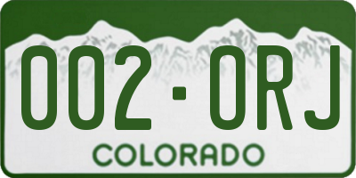 CO license plate 002ORJ