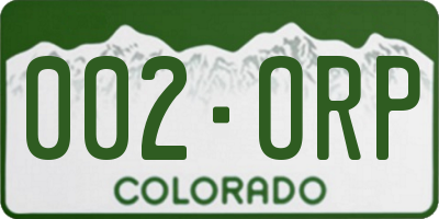 CO license plate 002ORP