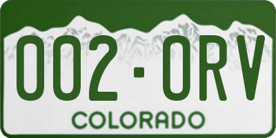CO license plate 002ORV