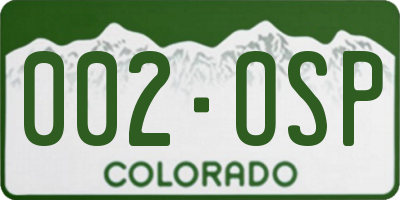 CO license plate 002OSP