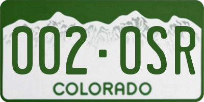 CO license plate 002OSR
