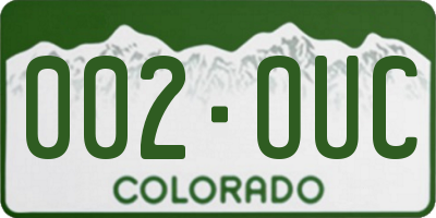 CO license plate 002OUC