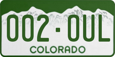 CO license plate 002OUL