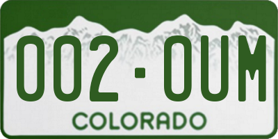 CO license plate 002OUM