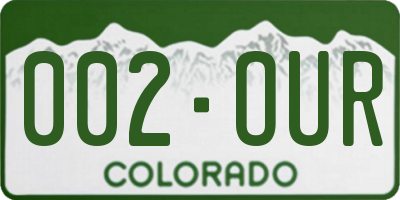 CO license plate 002OUR