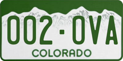 CO license plate 002OVA