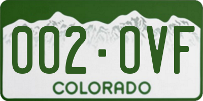 CO license plate 002OVF