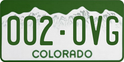 CO license plate 002OVG