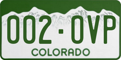 CO license plate 002OVP
