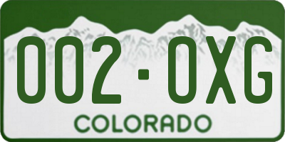 CO license plate 002OXG