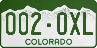 CO license plate 002OXL