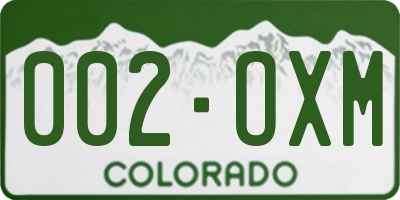 CO license plate 002OXM