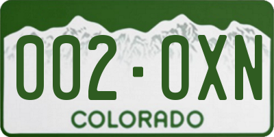 CO license plate 002OXN