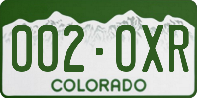 CO license plate 002OXR