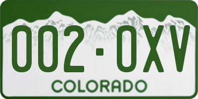 CO license plate 002OXV