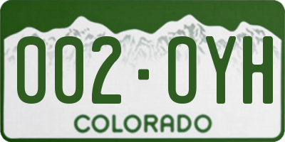 CO license plate 002OYH