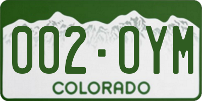 CO license plate 002OYM