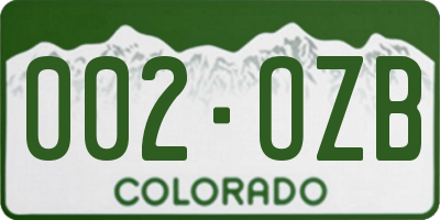 CO license plate 002OZB
