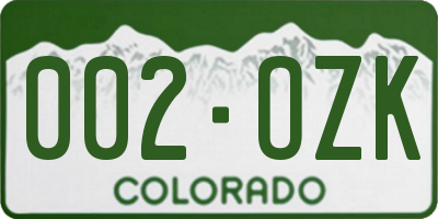 CO license plate 002OZK
