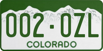 CO license plate 002OZL