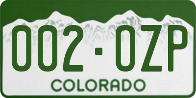 CO license plate 002OZP