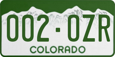 CO license plate 002OZR