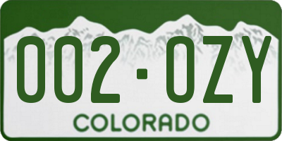 CO license plate 002OZY
