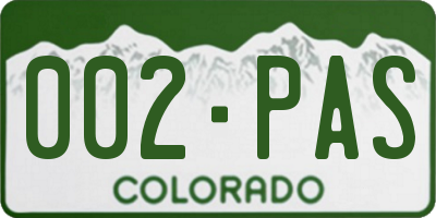 CO license plate 002PAS