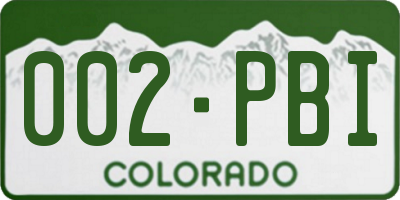 CO license plate 002PBI