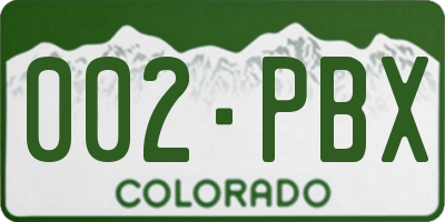 CO license plate 002PBX