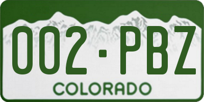 CO license plate 002PBZ