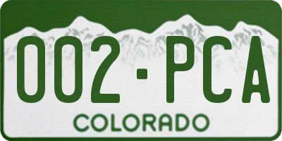 CO license plate 002PCA