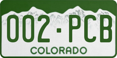 CO license plate 002PCB