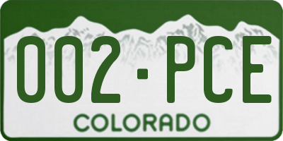 CO license plate 002PCE