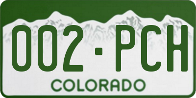 CO license plate 002PCH