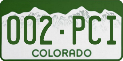 CO license plate 002PCI