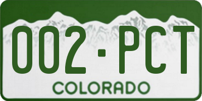 CO license plate 002PCT