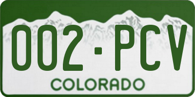 CO license plate 002PCV