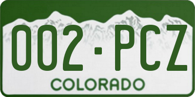 CO license plate 002PCZ
