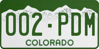 CO license plate 002PDM