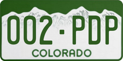 CO license plate 002PDP