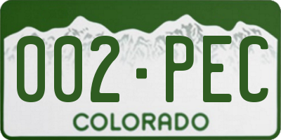 CO license plate 002PEC