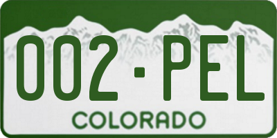 CO license plate 002PEL