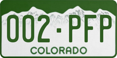 CO license plate 002PFP