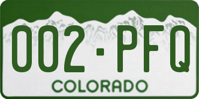 CO license plate 002PFQ