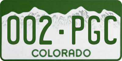 CO license plate 002PGC