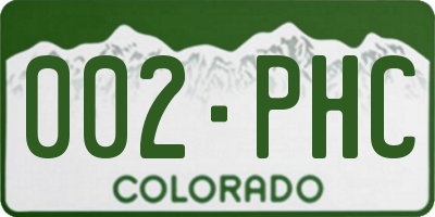 CO license plate 002PHC