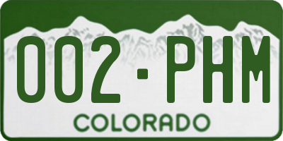 CO license plate 002PHM
