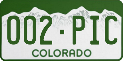 CO license plate 002PIC